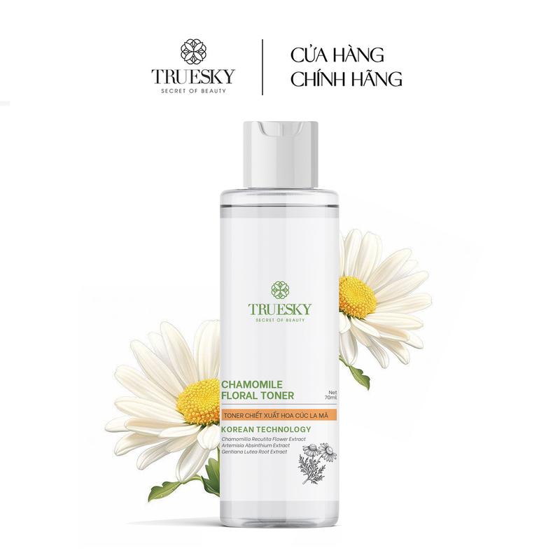 Toner dưỡng ẩm Truesky giúp làm dịu và dưỡng trắng da 70ml