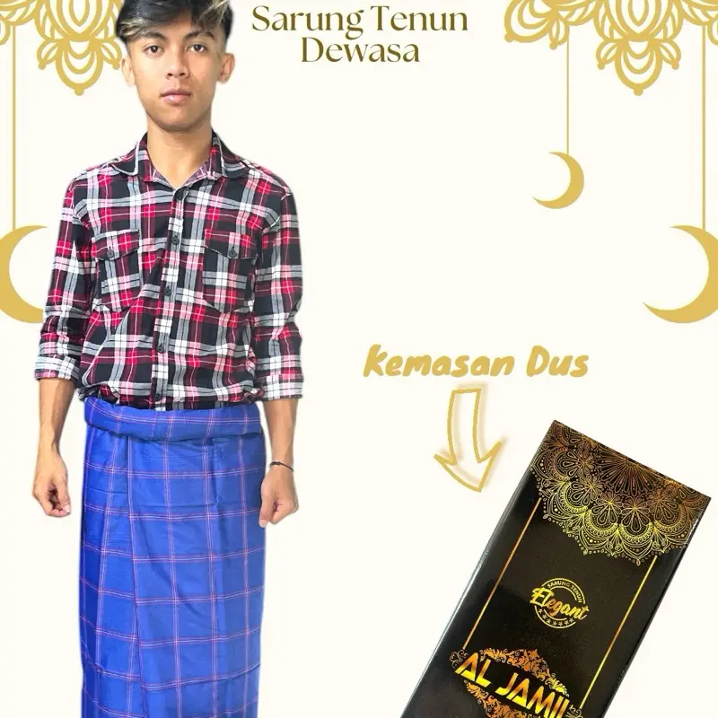SARUNG tenun pria kemasan Dus Dewasa lembut motif donggala laki laki Muslim sarung lebaran 3