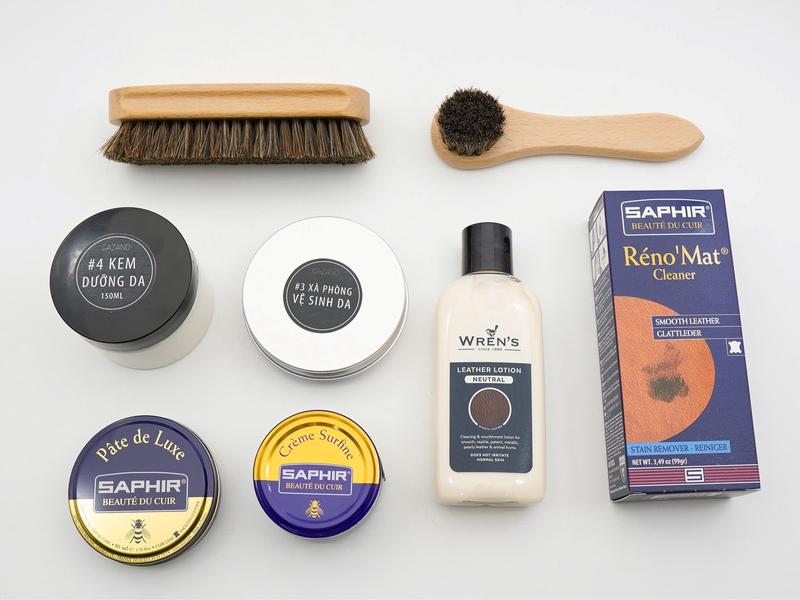 #36 Bộ sản phẩm Chăm sóc toàn diện GIÀY DA ĐEN GAZANO - Bàn chải vệ sinh dưỡng xi kem và xi đánh bóng