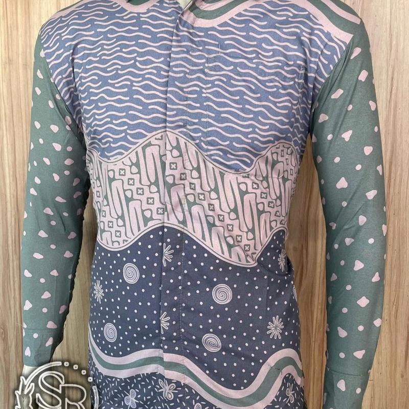 Gie Batik Kemeja Panjang Modern slimfit Katun kantor formal Halus Trendy Resmi dan Casual   Hitam Motif Santai Nyaman Pria Coklat Keren Mewah 2