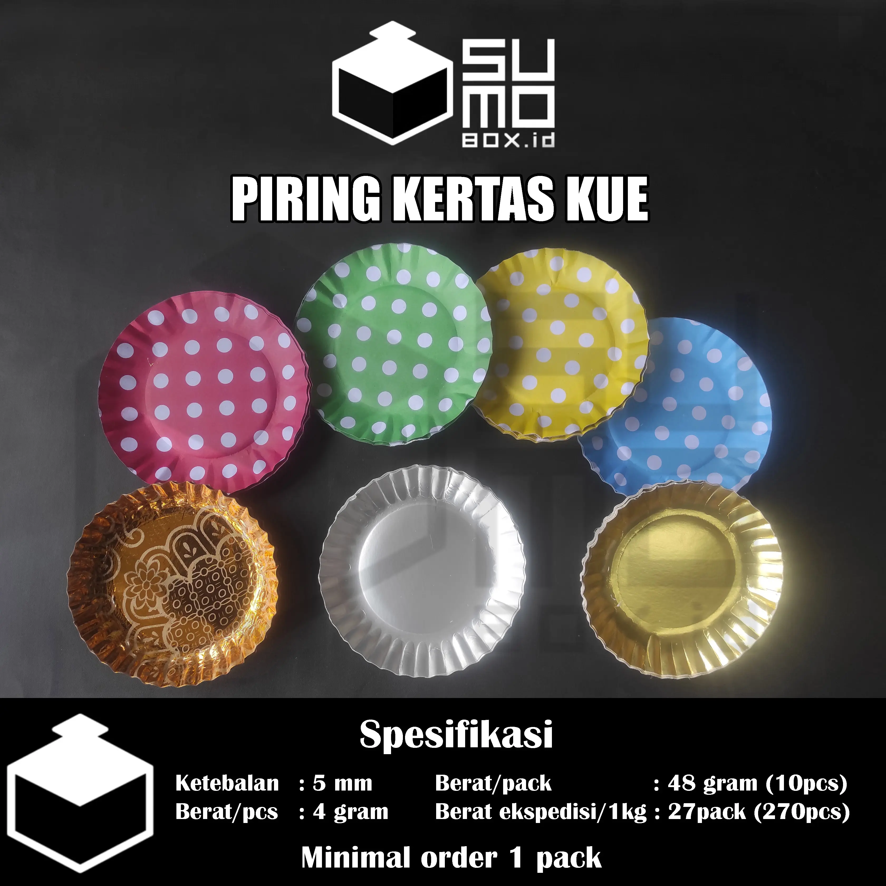 Piring kertas mas emas silver / piring kue bolu ulang tahun