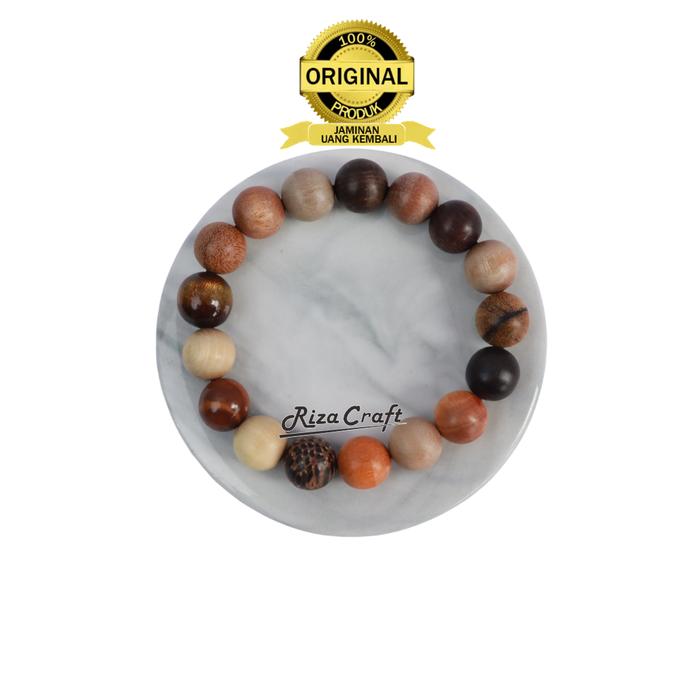 Gambar Gelang Kombinasi 17 Kayu Asli Langka dan Unik 12 mm Edisi Spesial dari Gelang Tasbih Batu Kayu Asli Kota Magelang Tokopedia