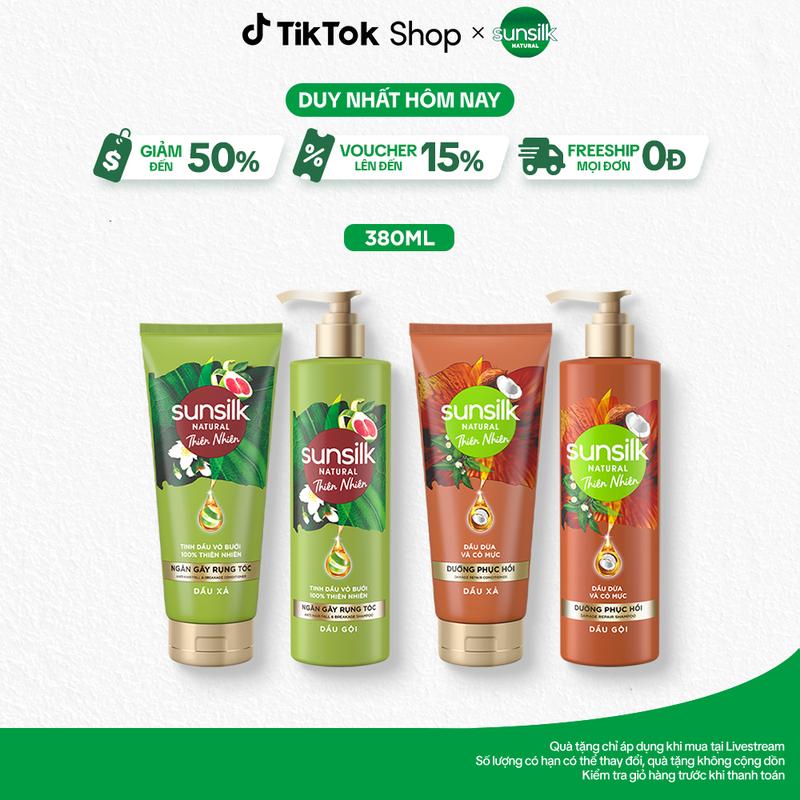 Dầu gội/xả Sunsilk Thiên nhiên Dưỡng Phục Hồi Chuyên Sâu từ Gốc 380ml