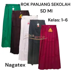 Rok panjang seragam sekolah SD-MI usia 6-13 tahun kelas 1-6 rok panjang merah putih hitam hijau coklat sekolah sd/mi Anak Sd Fashion