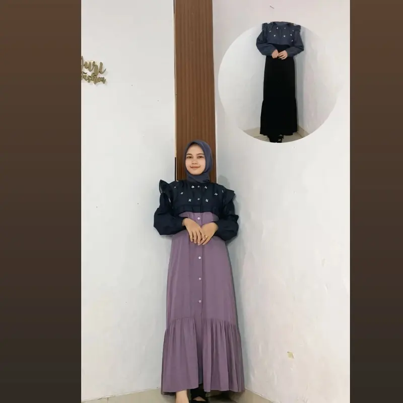 ￼MIDI DRESS SOFT DENIM PREMIUM MIX RAYON TWILL ORI 0