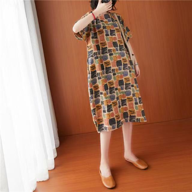 Product Introduction of Casual Woman Oversize Curve Geometric Colorblock Dress Plus Size L2261 21