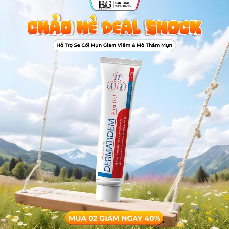  GEL Giảm Mụn Dưỡng Ẩm Da Dermatidem Plus Gel klenzitc epiduo serum  trị  mụn  giảm  thâm trị  mụn  eucerin chấm  mụn 