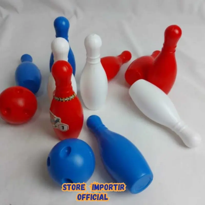 Mainan Bowling Edukasi Olahraga 10 Pcs Pin dan 10 DIY Stickers dengan 2 Bola RKC 04021 2 Bahan Plastik - Toys 2
