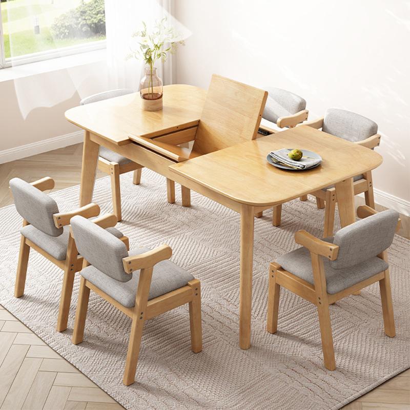 Solid Wood Folding Table With Pull Table Simple Wooden Retractable ...