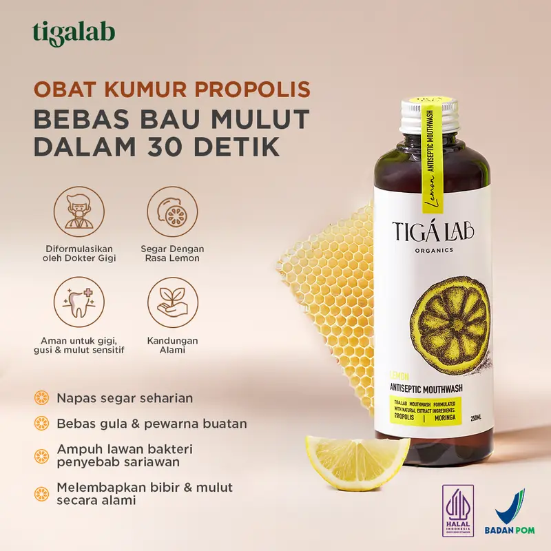 TIGA LAB Antiseptic Mouthwash Lemon - Obat Kumur 0