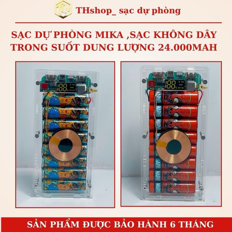 Sạc dự phòng trong suốt DIY 24.000mAh  - sac khong dây -  sạc nhanh 22.5w - 4 cổng sạc thoải mái sạc nhiều thiết bị cùng lúc - thiết kế trong suốt - tích hợp đèn Led hiển thị Pin Dự Phòng 4