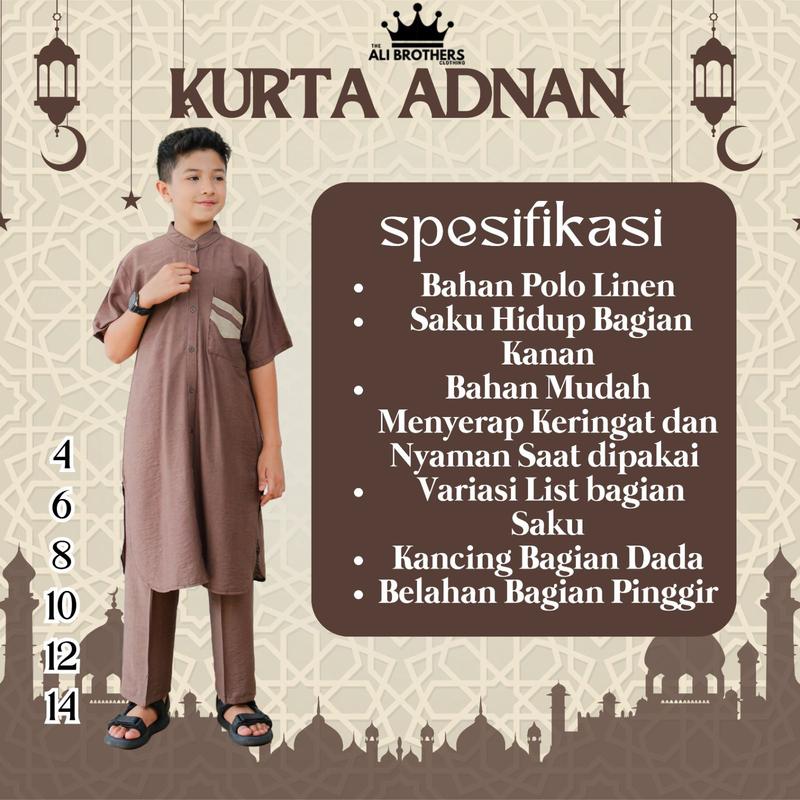 KURTA ADNAN HUSEIN - Set Kurta Anak Laki-Laki - Ied Raya Series 2