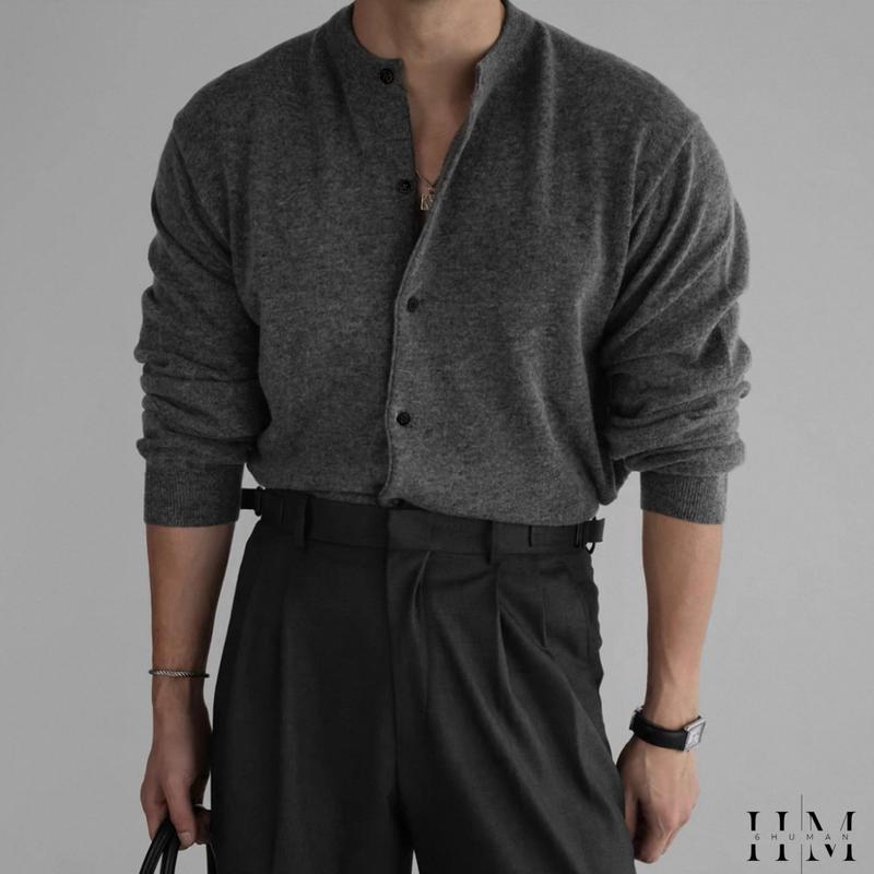 Áo cardigan nam dài tay chất vải len tăm cao cấp form regular fit SIXHUMAN HMK02