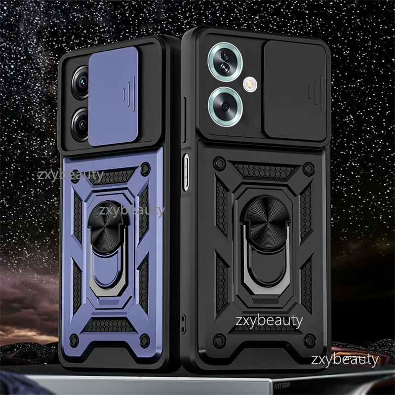 For OPPO A79 A60 5G 2023 Casing Case Shockproof Armor Ring Bracket Hard For OPPOA79 A 79 A2 OPPOA2 Slide Camera Protection cases Back Cover