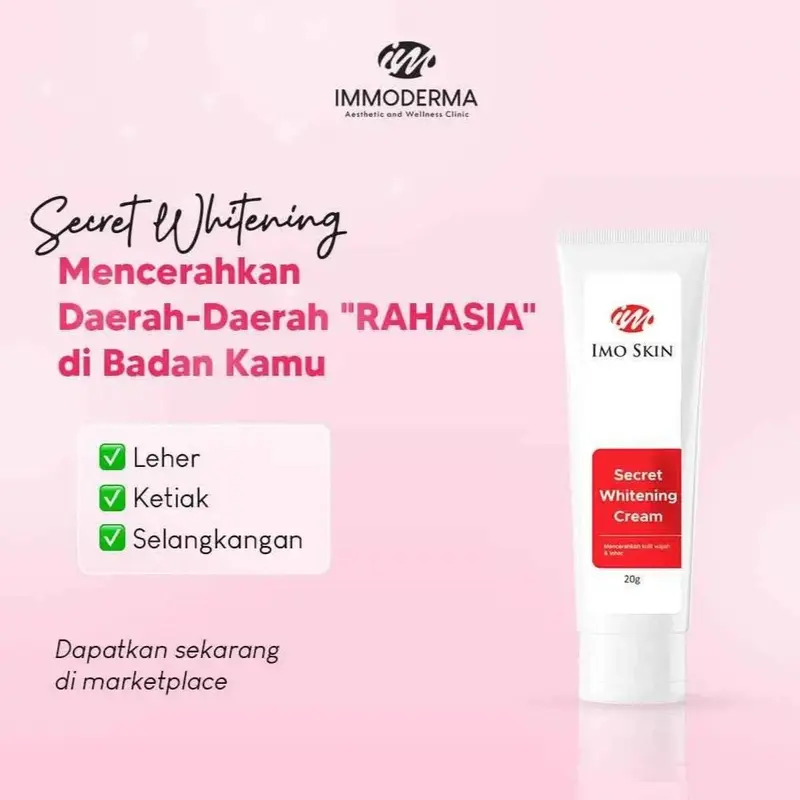 IMMODERMA Secret Whitening Cream Immoderma | Krim Malam Pemutih dan Mencerahkan Wajah Pelembab 3