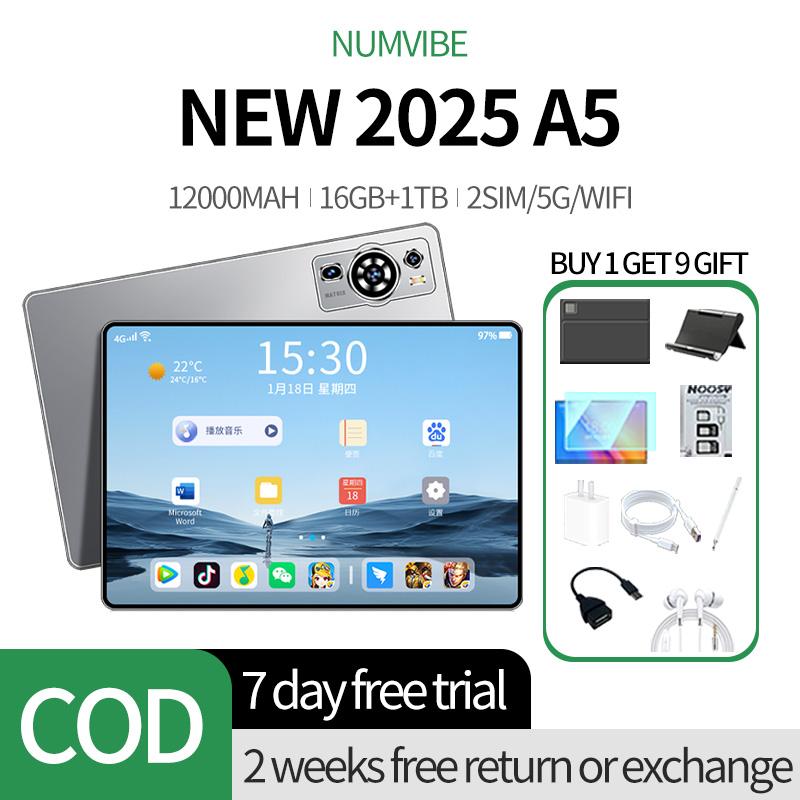 【โปรโมชั่น】2025 NUMVIBE P60 แท็บเล็ตใหม่ 11 นิ้ว Android 12/16GB+1TB ช่องใส่ซิมการ์ดคู่ เข้าถึงได้ไม