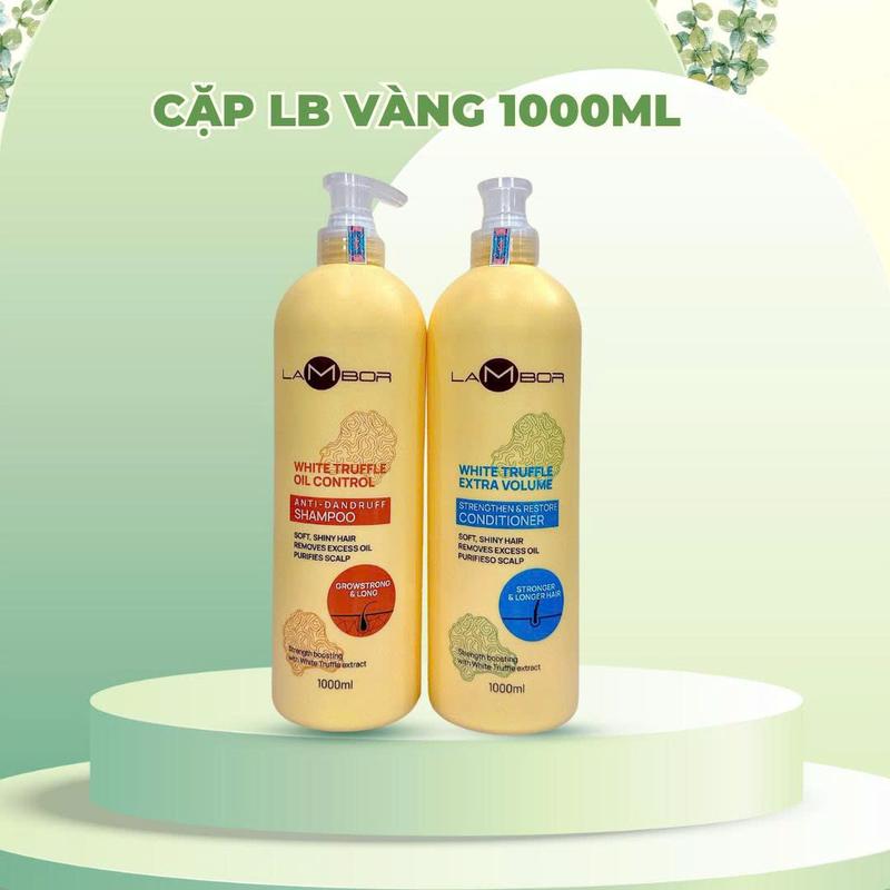 Cặp Dầu Gội Xả LAMBOR 1000ML Giảm Gàu -Giúp Phục Hồi Giảm Rụng Tóc Chăm Sóc Tóc Siêu Mềm Mượt Thơm 48H