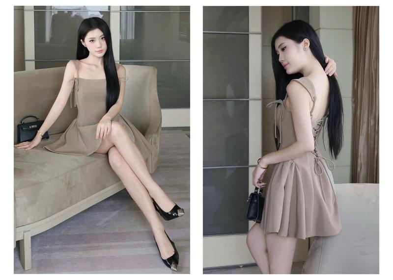 Product Introduction of Đầm Dự Tiệc Ngắn Cổ Vuông Phom Corset Tùng Xòe Chất Gold Gân MissChic x BBSTORE'S - D4304A 6