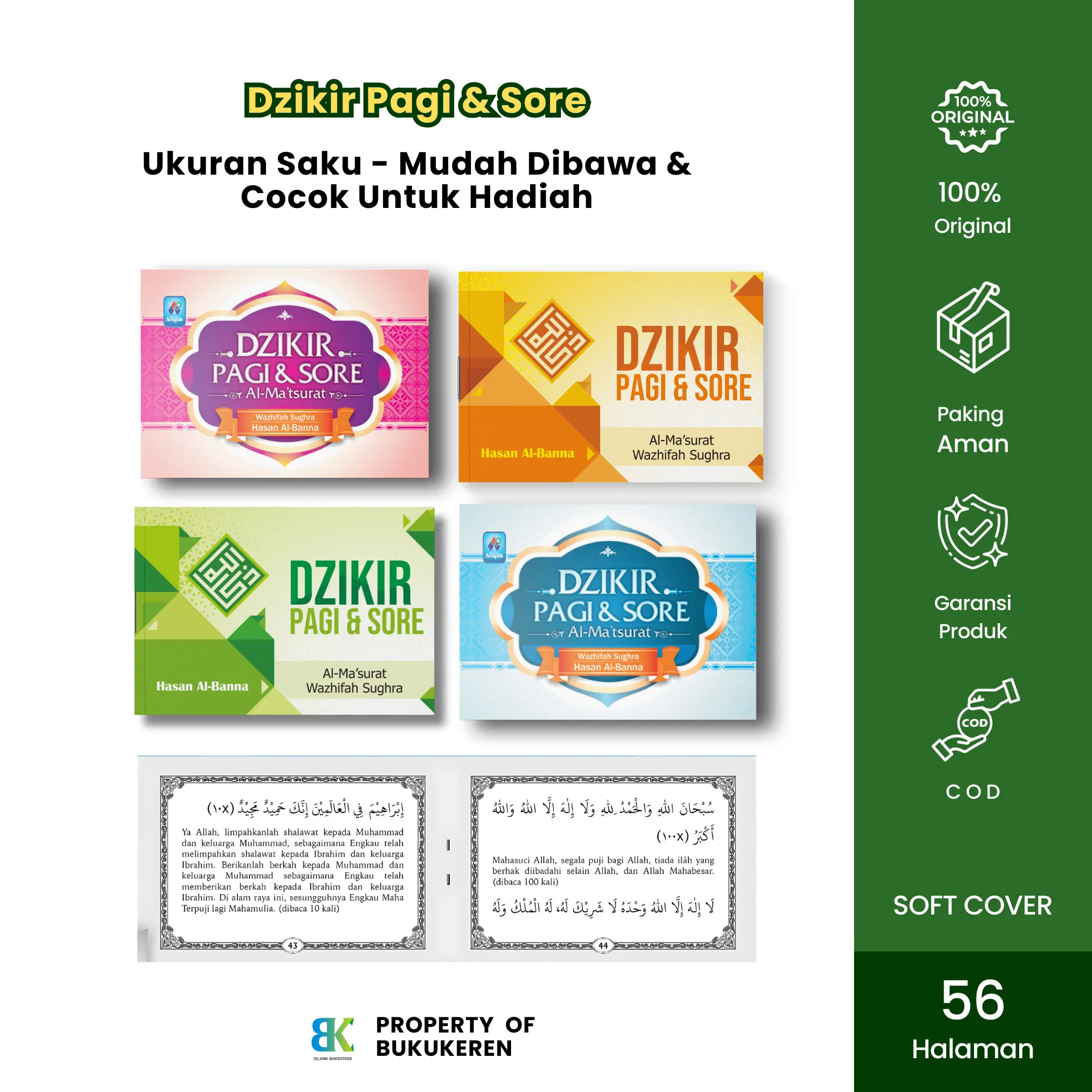 Al-Matsurat Hasan Al-Banna Dzikir Pagi dan Sore Mini Buku Zikir Saku Pustaka Arafah