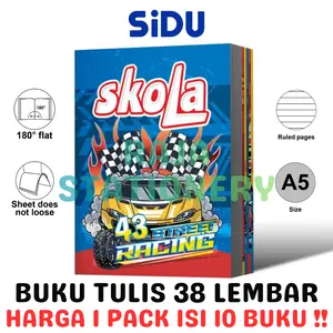 BUKU TULIS 38 LEMBAR GARIS SKOLA BY SiDU NOTEBOOK A5 SINAR DUNIA BUKU TULIS ANAK [10PCS]