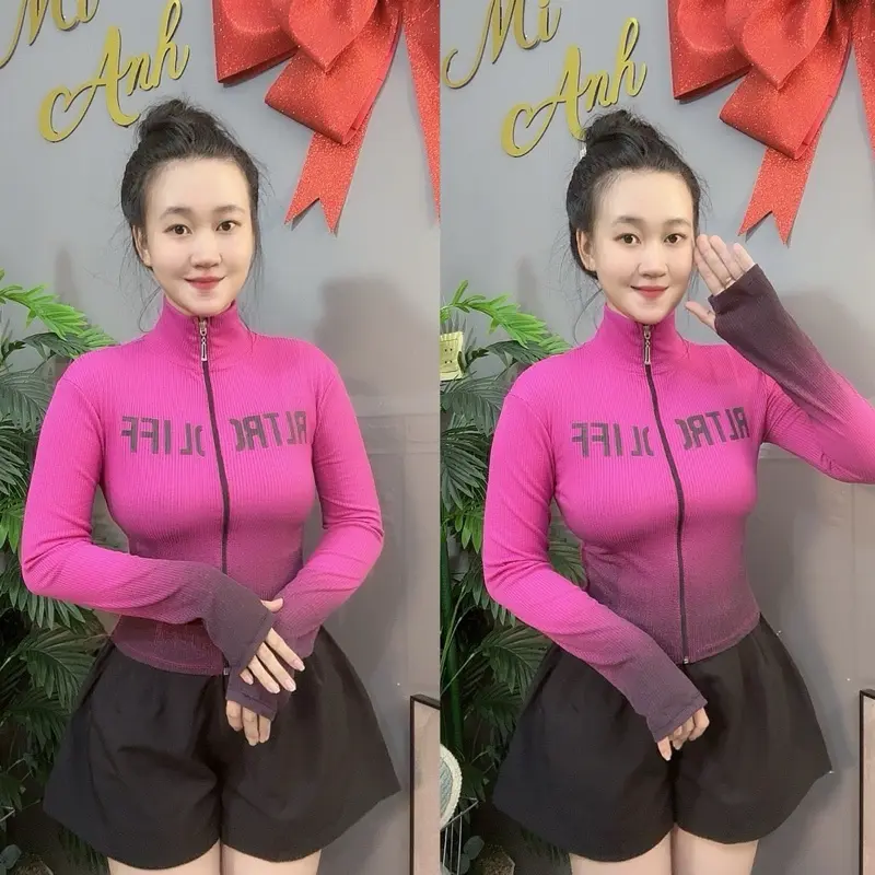 (40-68kg) ÁO KHOÁC LOANG MÀU (CÓ TÚI TRONG) MÃ RT-555, Dáng Ôm Gọn Thun Nữ  Women áo  khoác Top 2