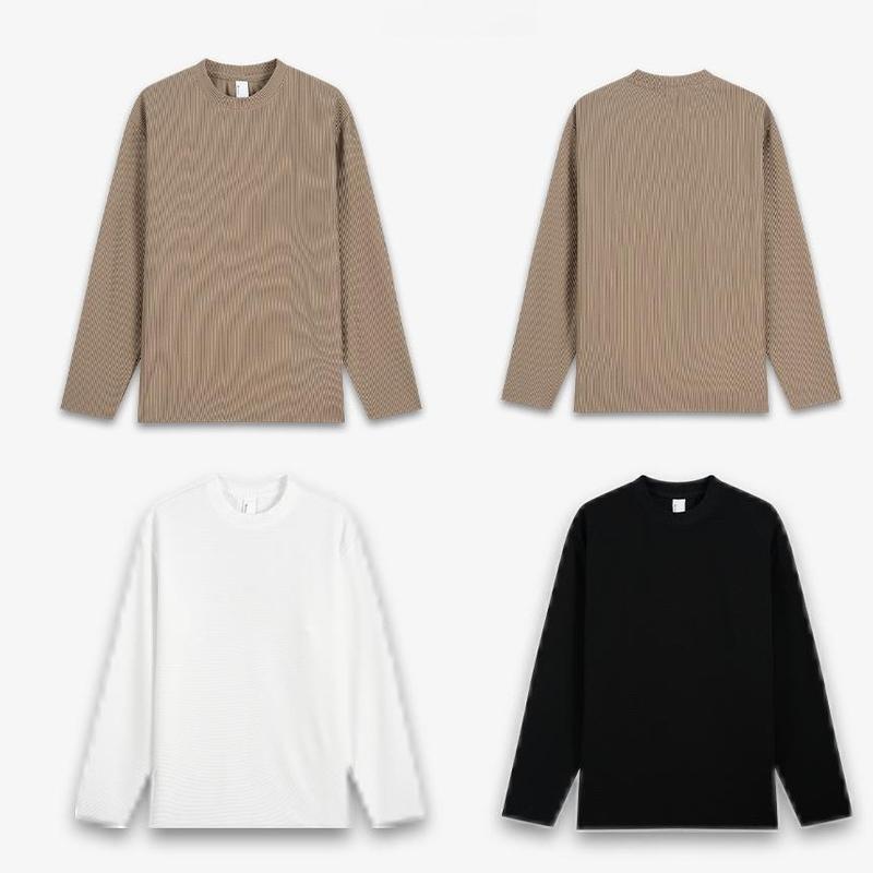  Combo 2 Áo Thun Gân Dài Tay Cổ Tròn L.3.7842 Form Fitted 