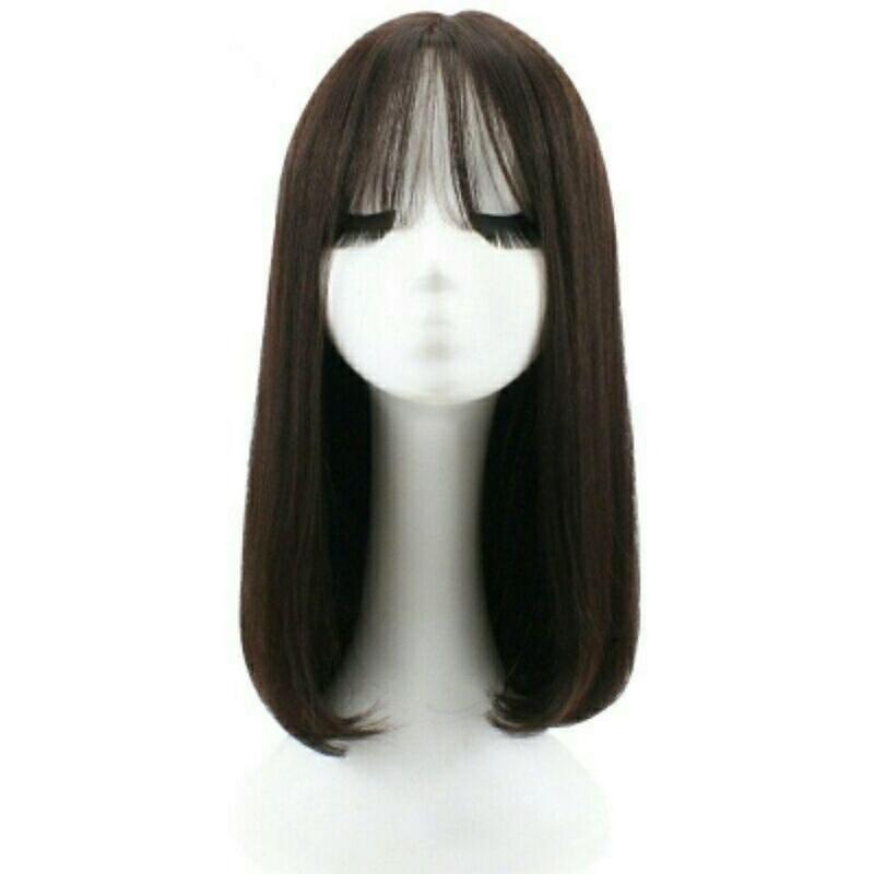 Product Introduction of Shoulder-length Buckle Short Hair Long Hair Female Students Roll Wig Repair Face Natural Lifelike Wig Female Long Straight Hair 14