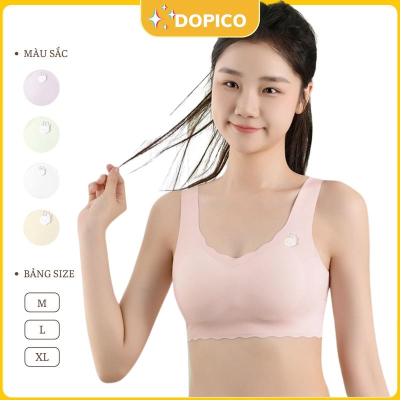 Áo lót Bra nữ su nữ không gọng đệm mút vừa phải thoáng khí kiểu dáng năng động chống lộ DOPICO A741 Top Tua Rua