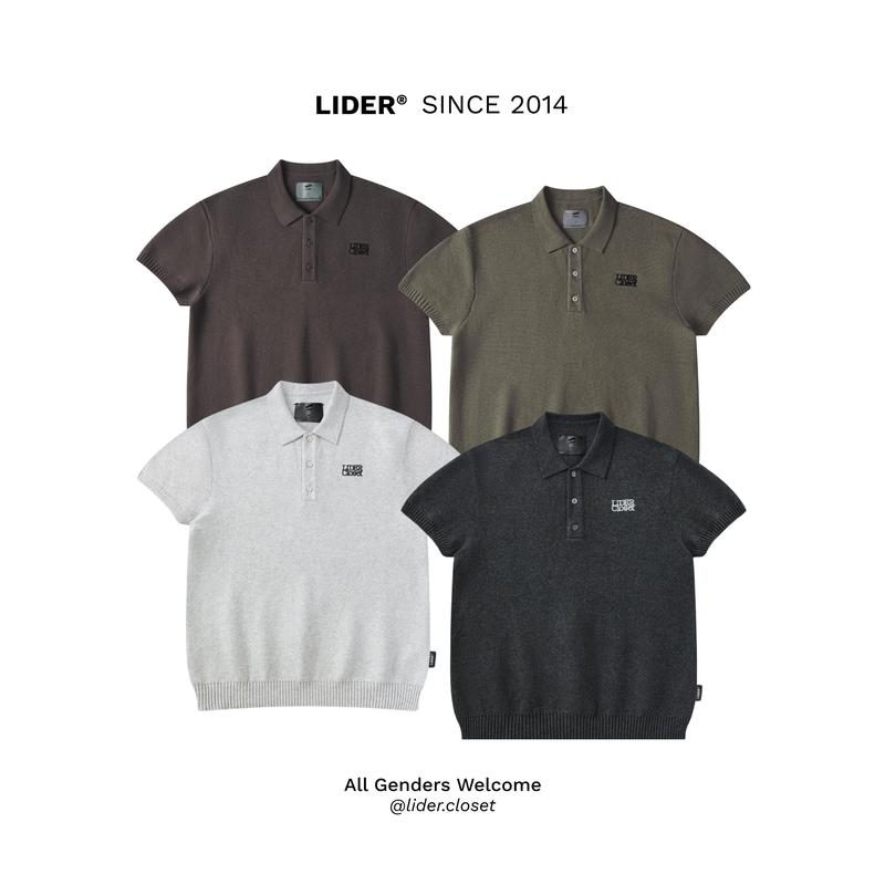 Áo Len Dệt Cổ Polo Unisex THE ELAN KNIT POLO SHIRT - Grey/ White Smoke