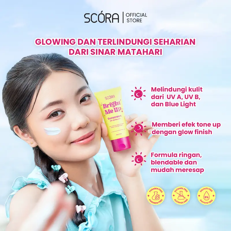 [Hero] SCORA Bright Me Up Sunscreen 40 gr Sunblock Mencerahkan Melindungi UV Menyerap