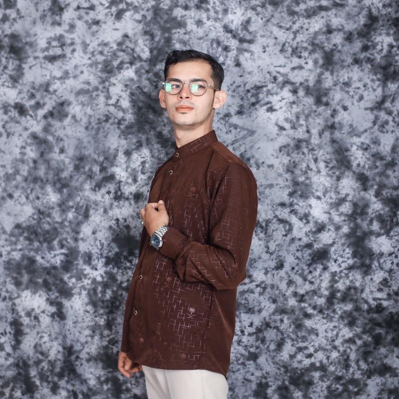 Koko Embos Ajwah Daily muslim wear baju  kemko  Pria  Dewasa Lengan panjang koko Sultan Nyaman 7