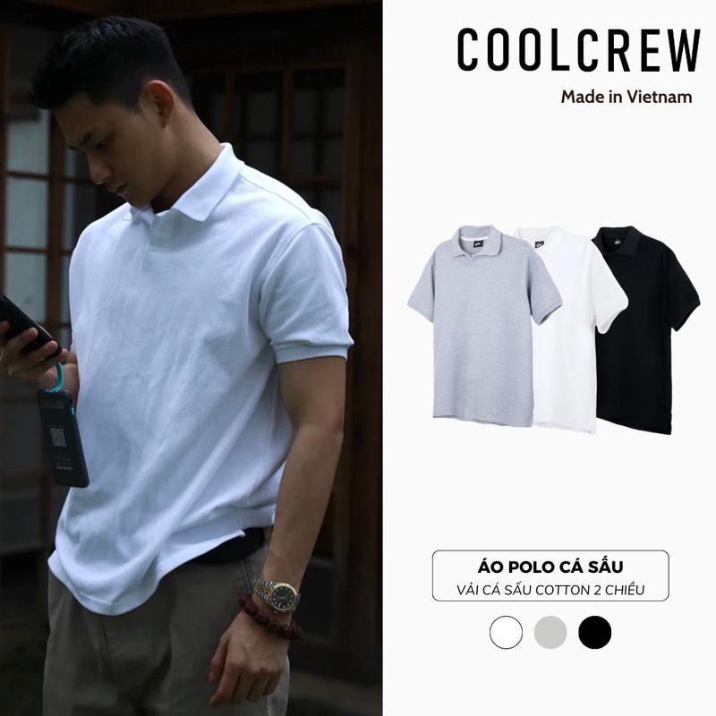 Áo Polo Cá Sấu COOLCREW Vải Cotton Cá Sấu 2 Chiều Unisex Menswear Phong Cách Hàn Quốc Năng Động
