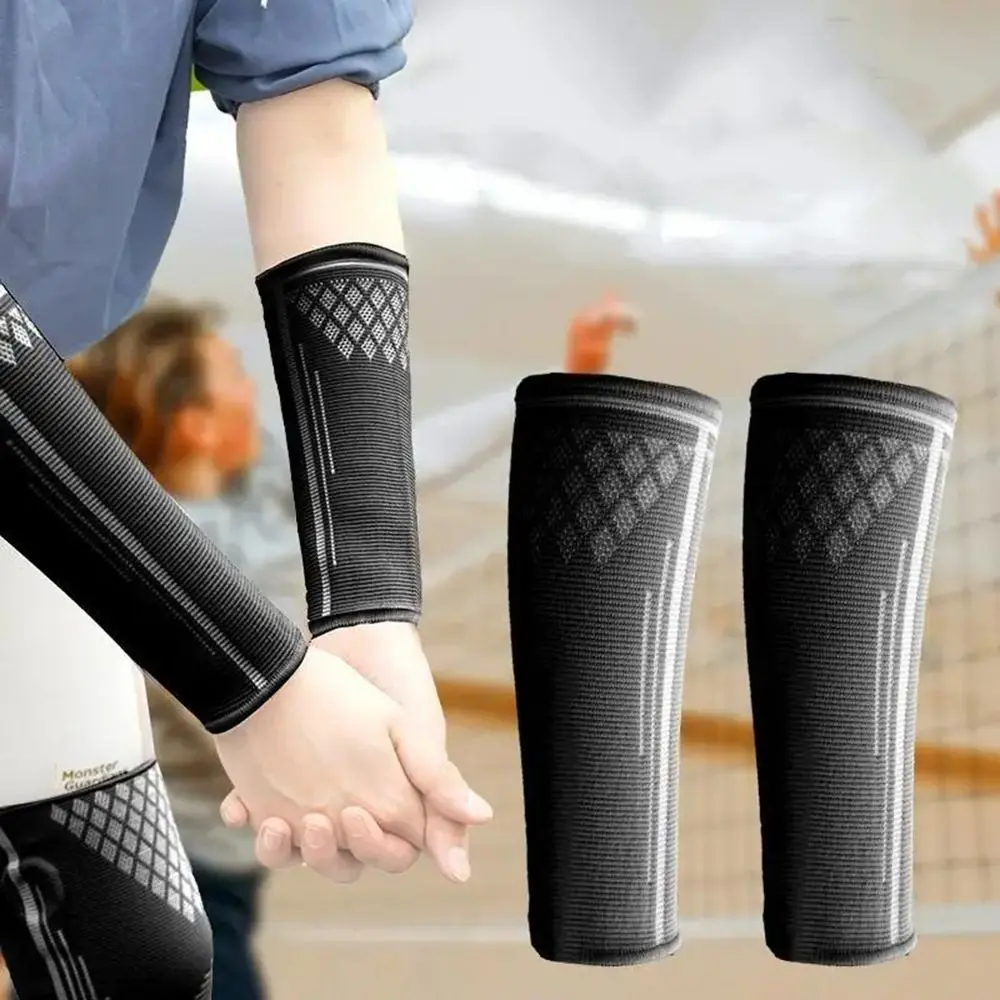 Fashion UV Protection Volleyball Arm Sleeves Elastic Wrist Support Arm Warmers Breathable Sports Safety Forearm Compression Sleeve for Tennis Basketball