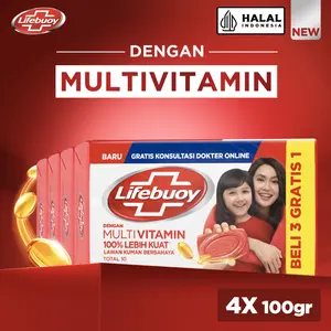 Lifebuoy Sabun Batang Merah 100 Gr Isi 4 Pcs