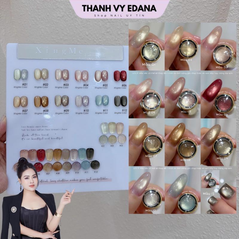 Sơn mắt mèo cực quang pha lê ánh vàng XINGME lẻ màu [THANH VY EDANA]