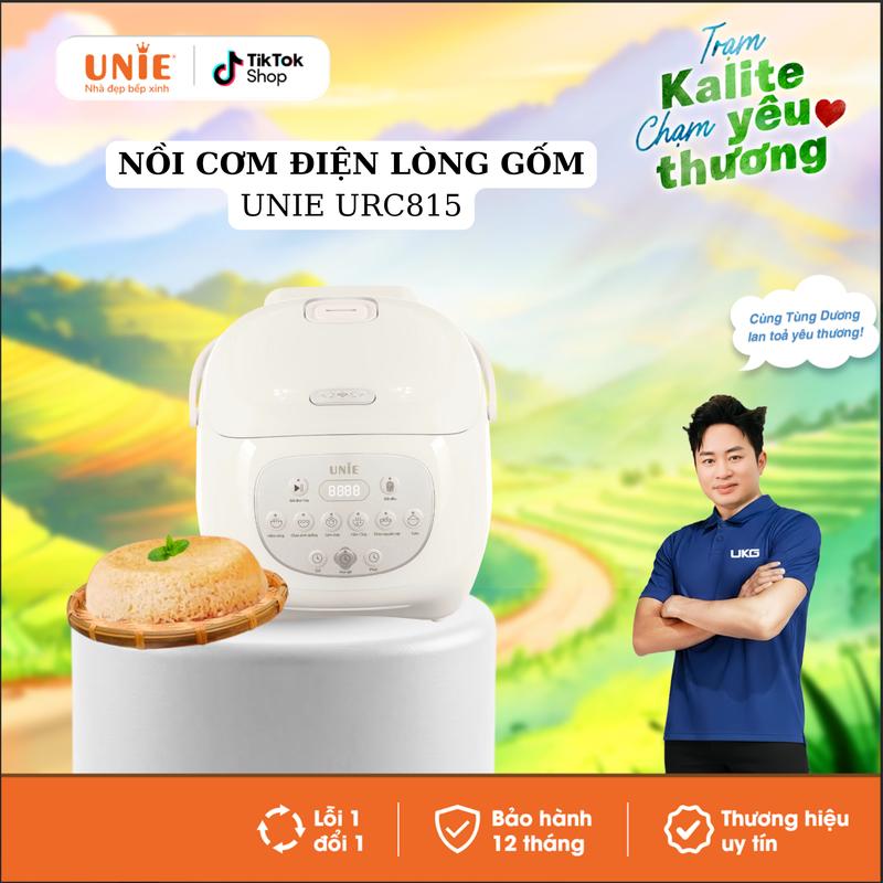 TẠO CƠM CHÁY 1,5L Nồi Cơm Điện Lòng Gốm UNIE Tạo Cháy Giòn Tan Dung Tích 1.5L Hẹn Giờ 24 Tiếng Chống DÍnh Tự Thân - URC815