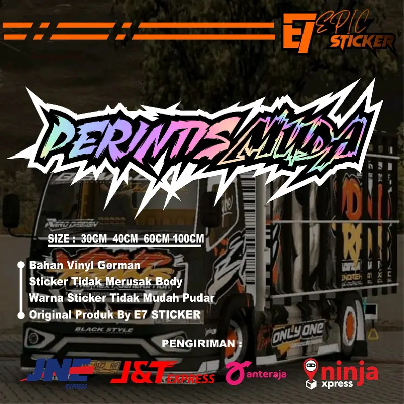 Cod Stiker Hologram Stiker perintis Muda Kata Untuk Wiper Depan Kaca Pikup Mobil Truk Bisa Request Car 0