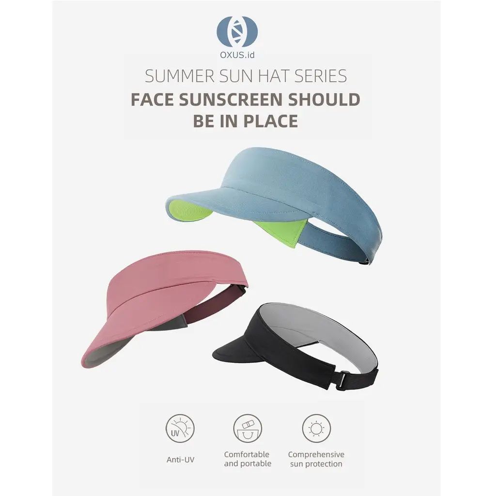 Topi Lari Running Visor Hats Yoga Marathon Tenis Golf Caps Anti UV Summer Sun
