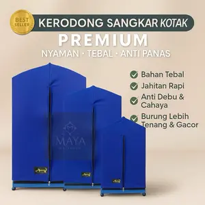 KERODONG SANGKAR KOTAK – Size 1/2/3 | Bahan Tebal Anti Panas, Burung Tenang Gacor