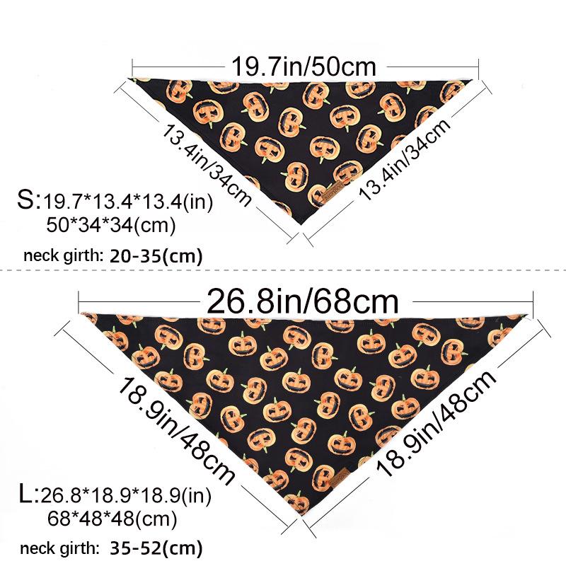 Product Introduction of Dog Bib Halloween Pet Drool Towel Cat and Dog Triangle Scarf Pet Scarves and Clothes Shiba Inu Drool Towel Neck Scarf - Patterned Triangular Scarf 4