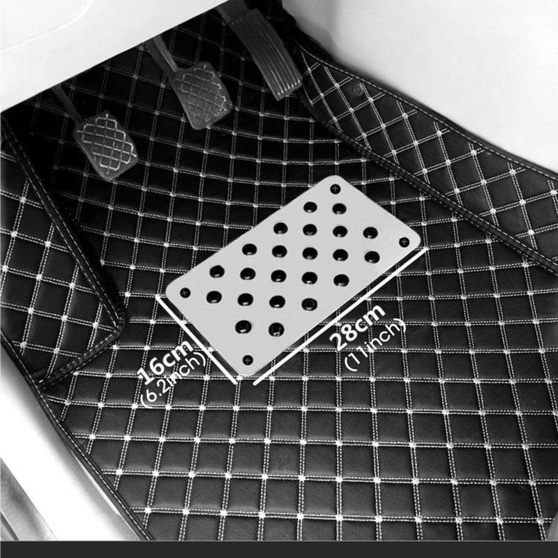 Product Introduction of Universal Car Floor Mat Stainless Steel Car Wear-resistant Pedal Thickened Pedal Board Main Cab Metal Repair Protective Foot Mat 44
