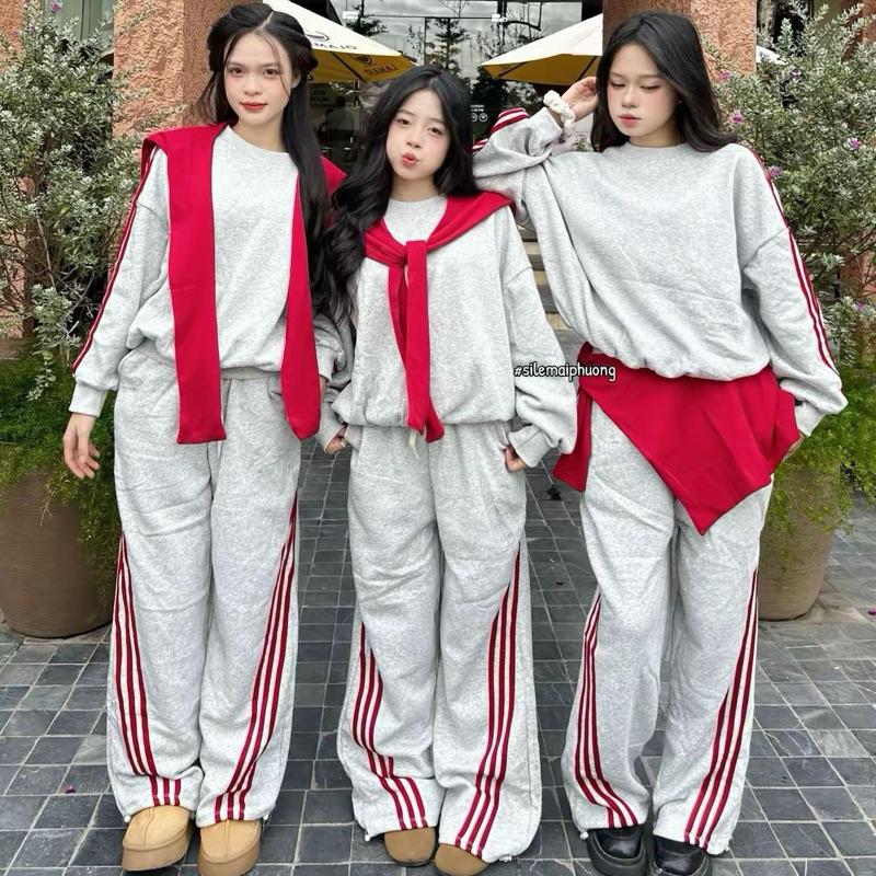  SET BỘ ĐỎ KẺ SỌC KÈM KHĂN CHOÀNG DÀY NẶNG ~1kg HOT 2026 