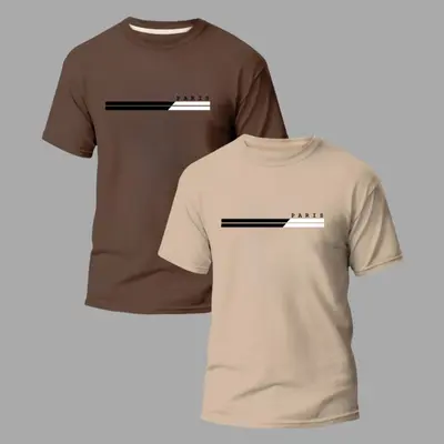 Kit 2 Camisetas Camisa Masculinas Paris 100% Algodão conjunto