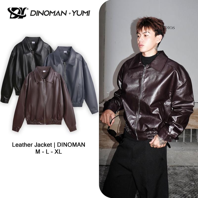   Mở bán  Áo Khoác Da Dài Tay DINOMAN Phong Cách Lịch Sự Trẻ Trung Menswear Jacket - AK011 