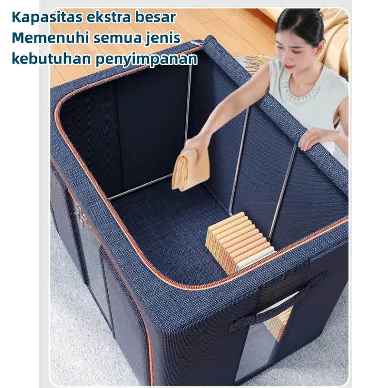 ❤ 110L harga murah ❤storage box besar kotak penyimpanan baju Bisa dilipat box baju tempat penyimpanan Serbaguna Rumah organizer 2