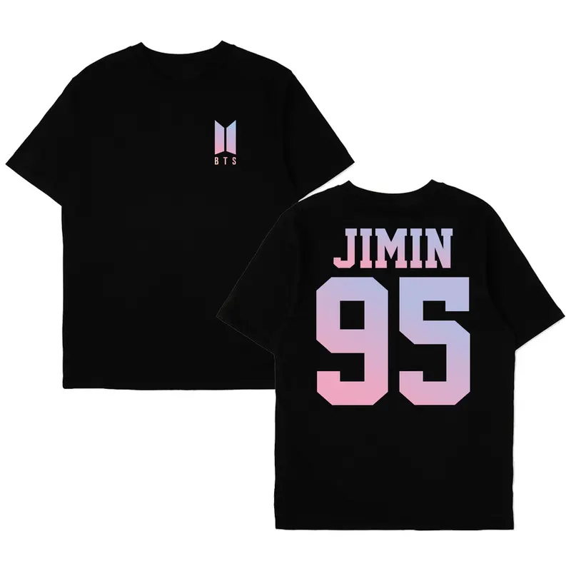Kaos hitam Bangtan Logo BTS purple request nama dan nomor member purple 4
