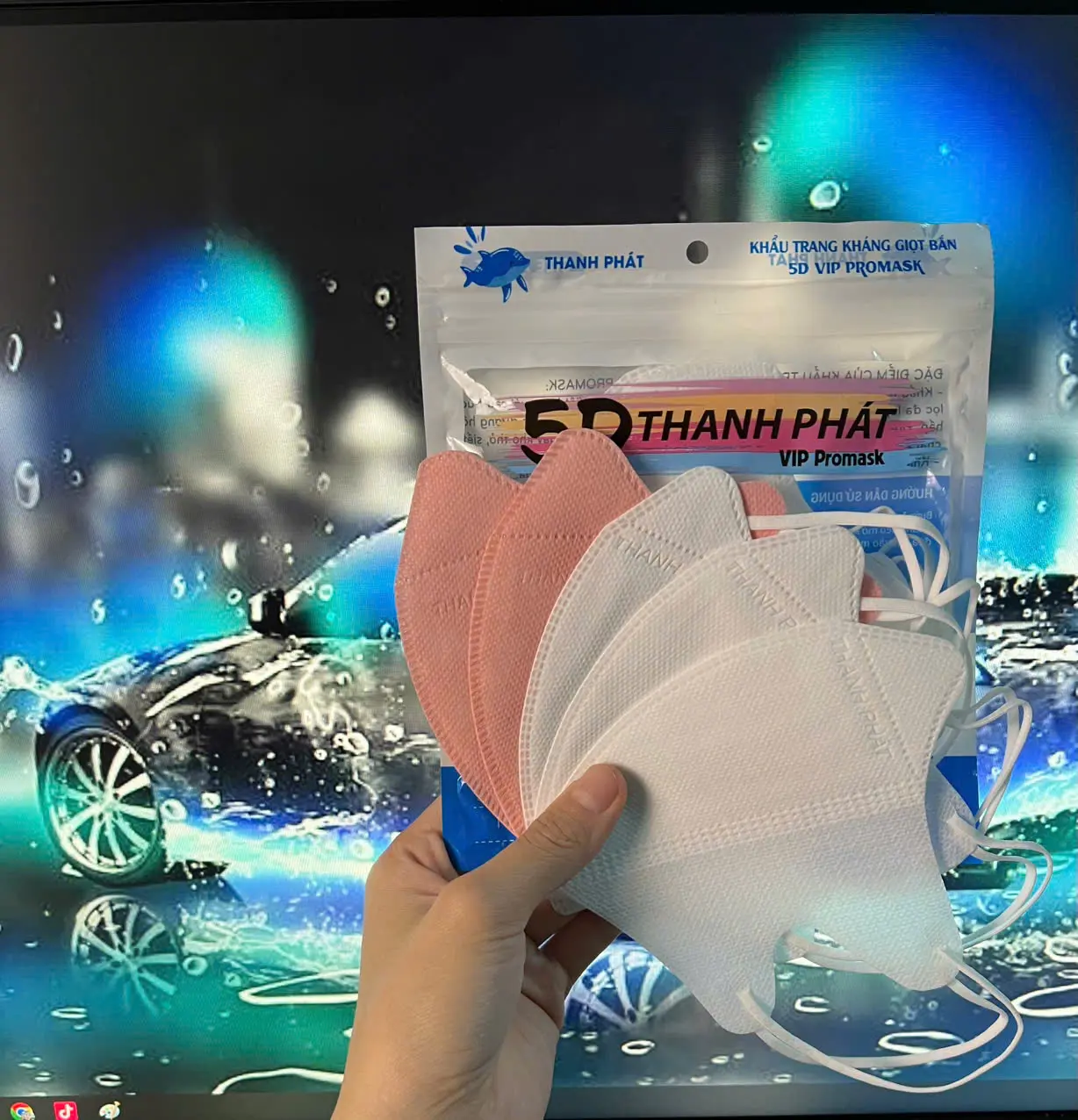 (COMBO 200 chiếc ) Khẩu Trang 5D Thanh Phát Chính Hãng Cao Cấp Chiếc Dày Dặn Chống Tia UV & Giọt Bắn Kích Thước 160x105mm Màu Trắng Xám Đen Xanh Rêu Hồng Đào