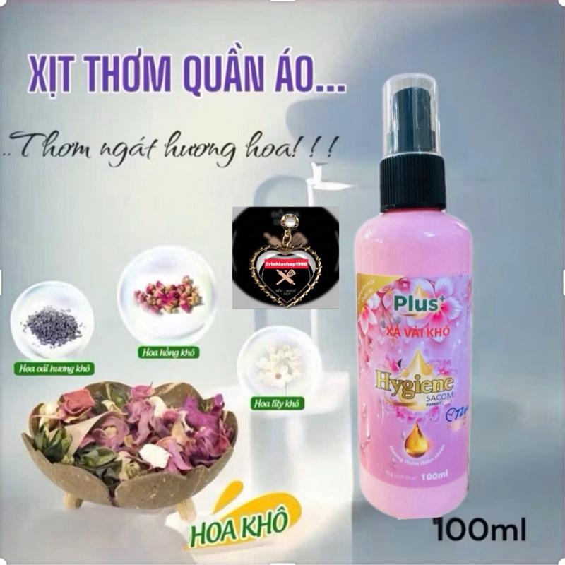  ￼1 Chai Nước Xịt Thơm Quần Áo Hygiene 100ML Làm Mềm Vải Khử Mùi Mồ Hôi - Xả Vải Khô - Xịt thơm vải hương thiên nhiên 