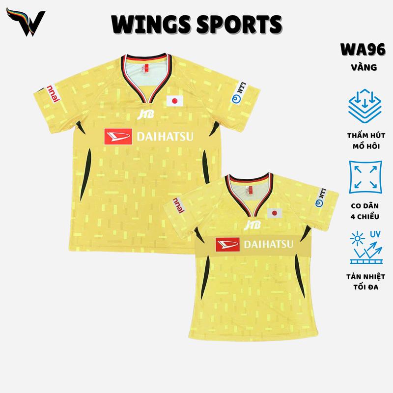 Áo cầu lông WA96 - màu vàng tuyển Nhật dành cho tập luyện và thi đấu