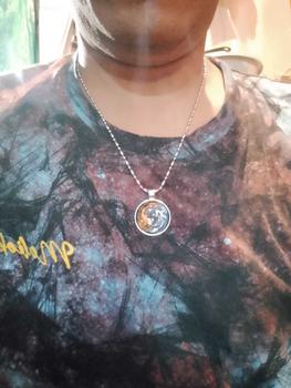Product Review of Kalung Liontin Yin Yang Art Kaca Cembung Tali Kulit Rantai Stainless Steel from O**Y 0